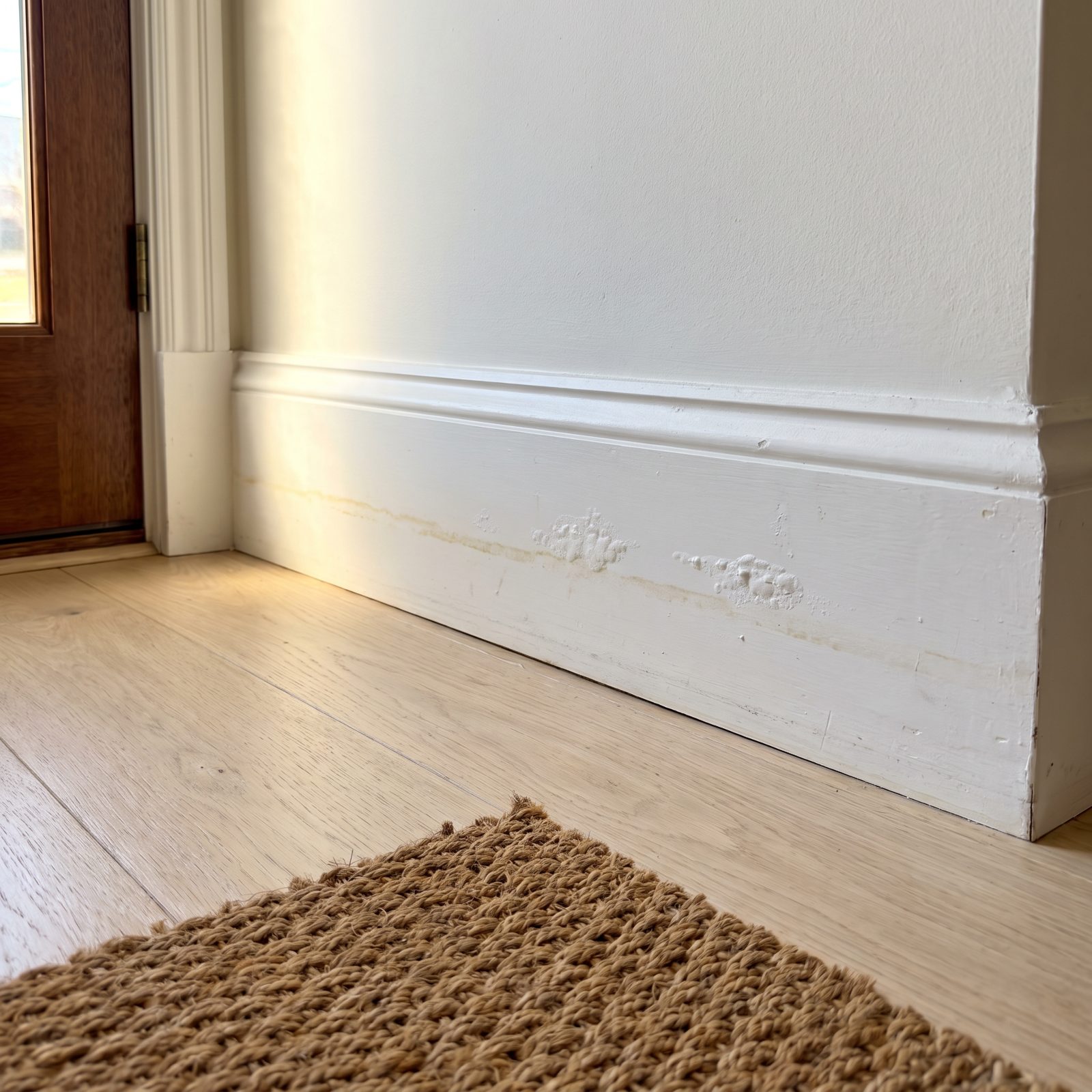 Water Lines Creeping Up the Foyer Baseboards