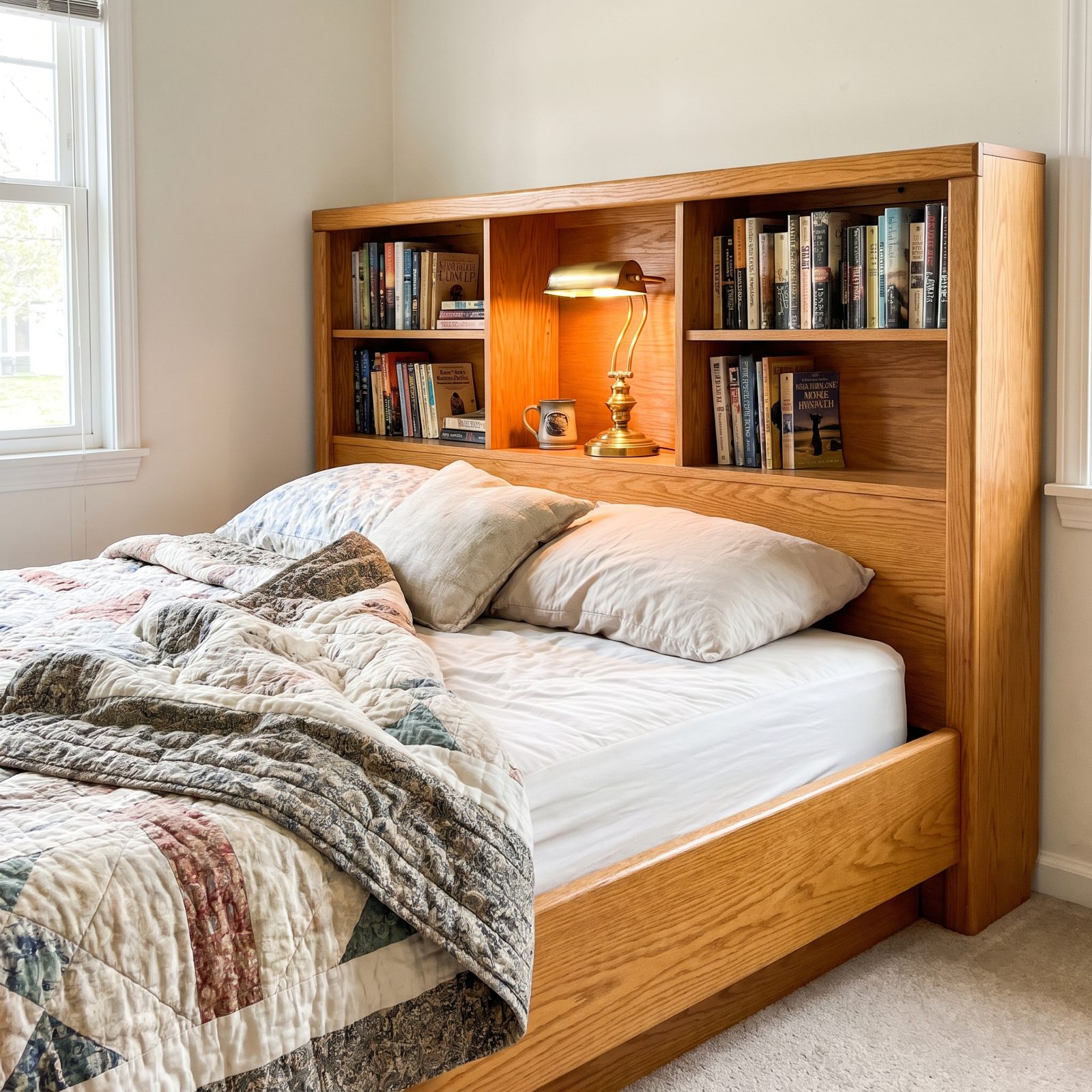 The Waterbed Frame With a Bookcase Headboard
