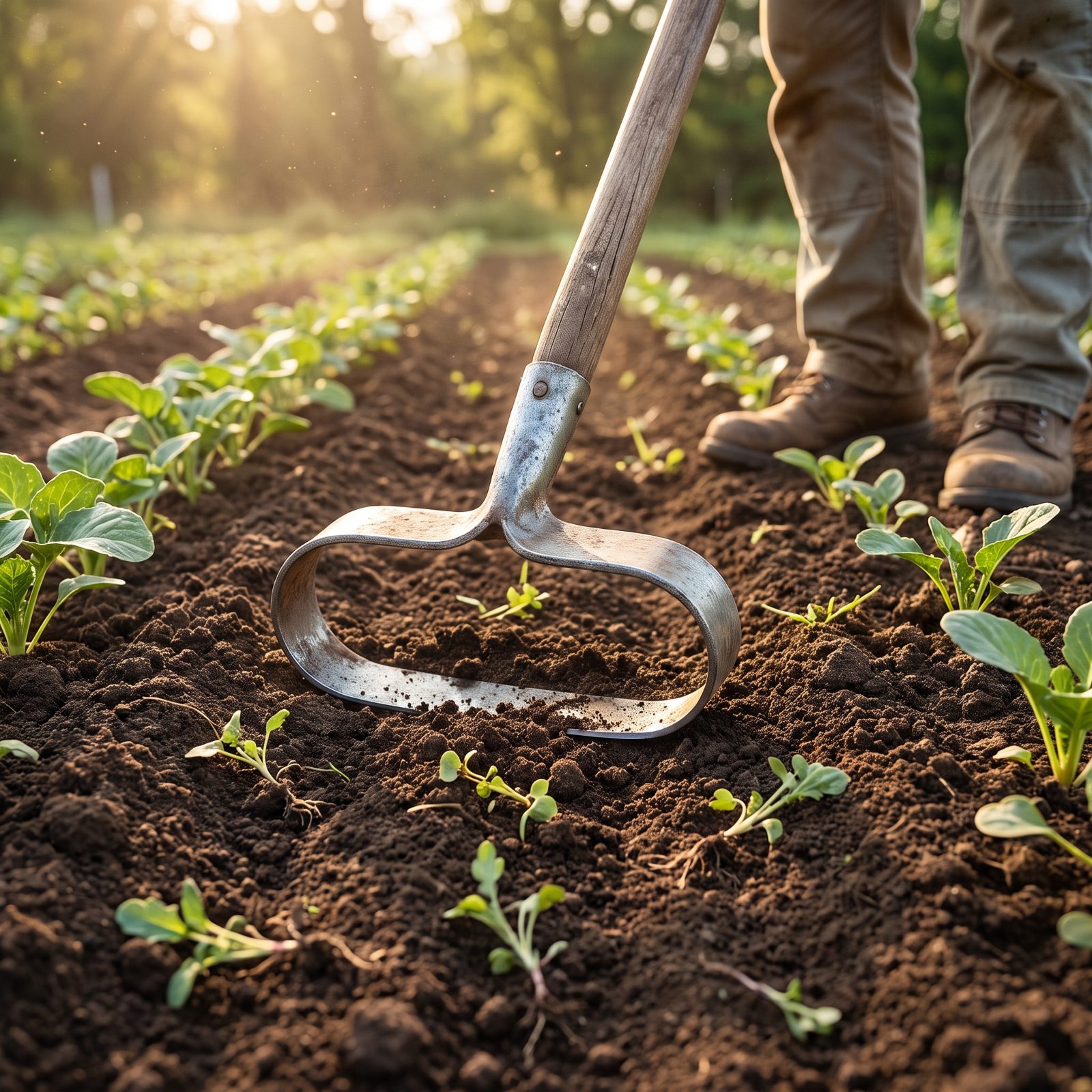 Weeds Removed With a Sharp Stirrup Hoe