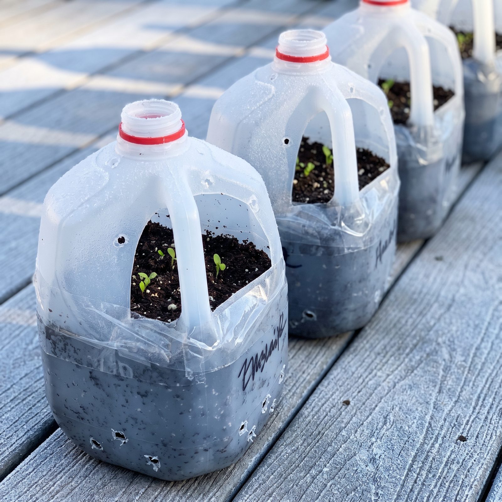 Winter-Sow Hardy Seeds in Ventilated Milk Jugs