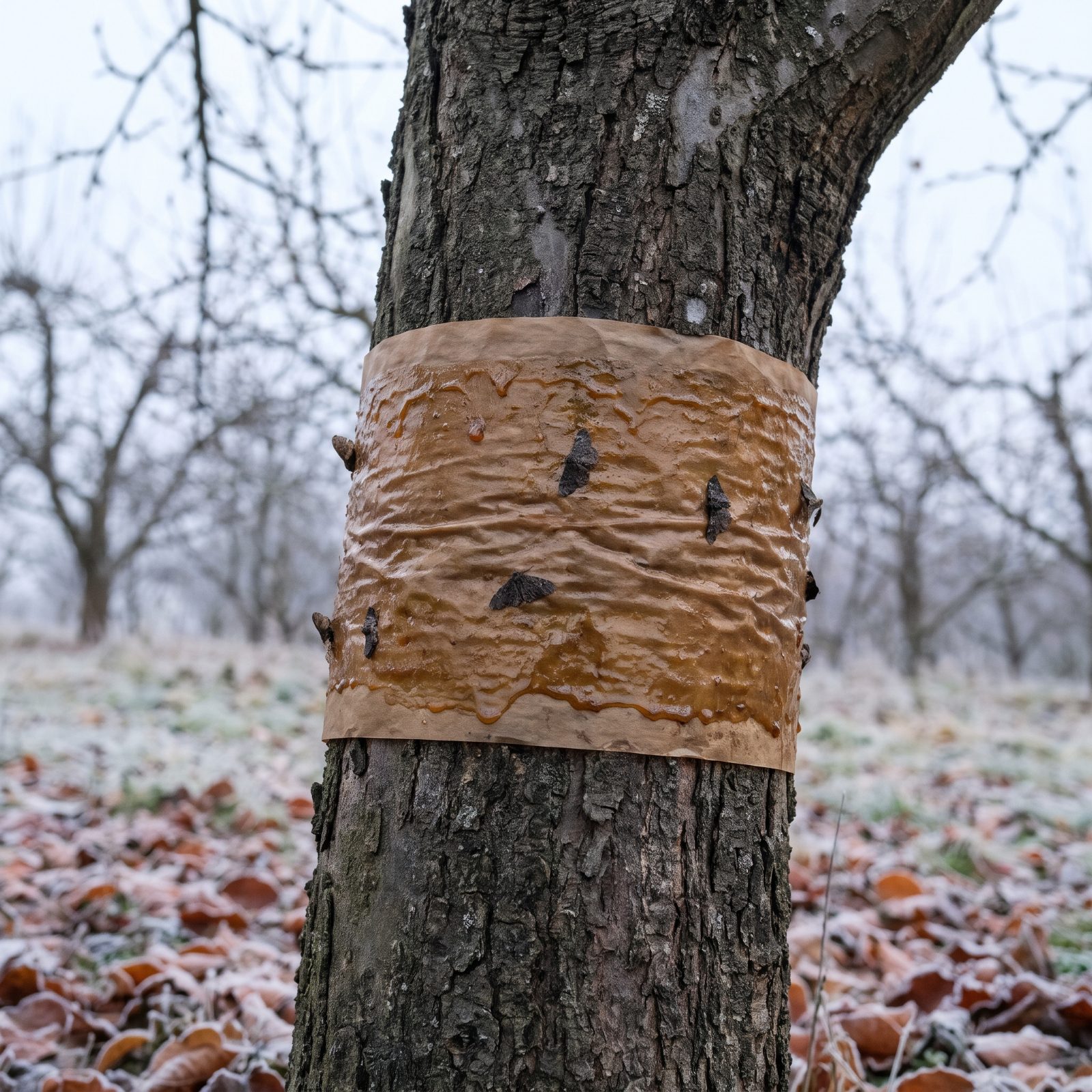 Wrap Fruit Trees With Grease Bands to Stop Crawling Winter Moths