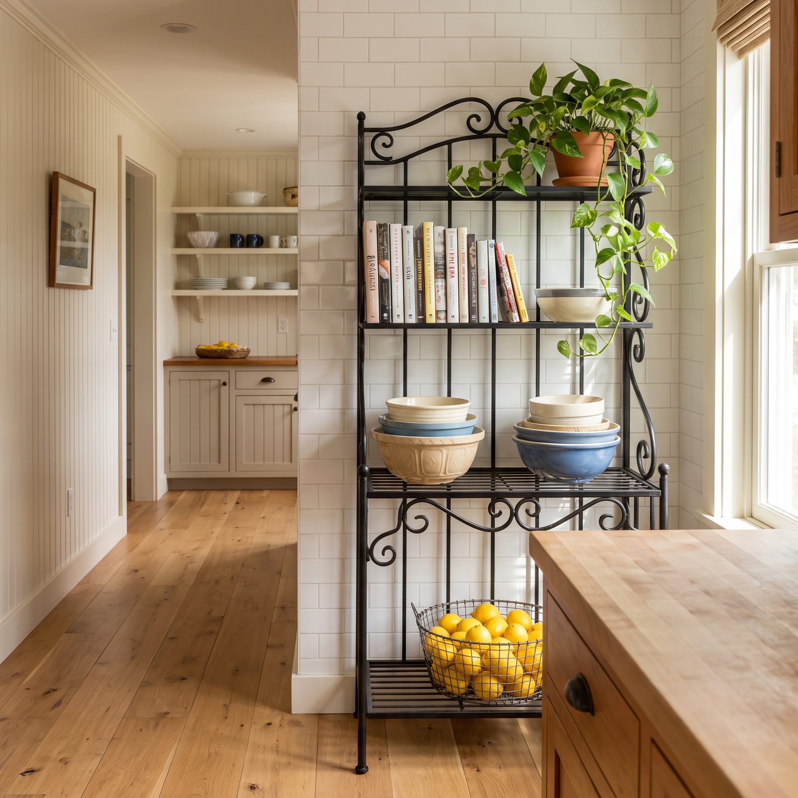 Wrought-Iron Baker's Racks as Compact Kitchen Storage