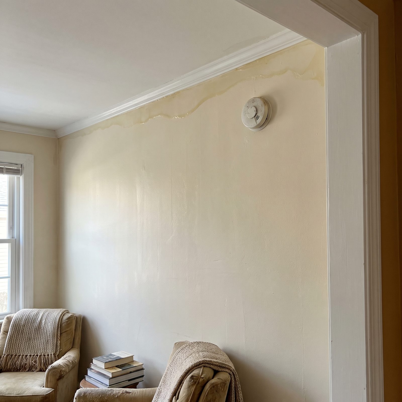 Yellow-Brown Film Near Ceilings That Isn't Ordinary Dust
