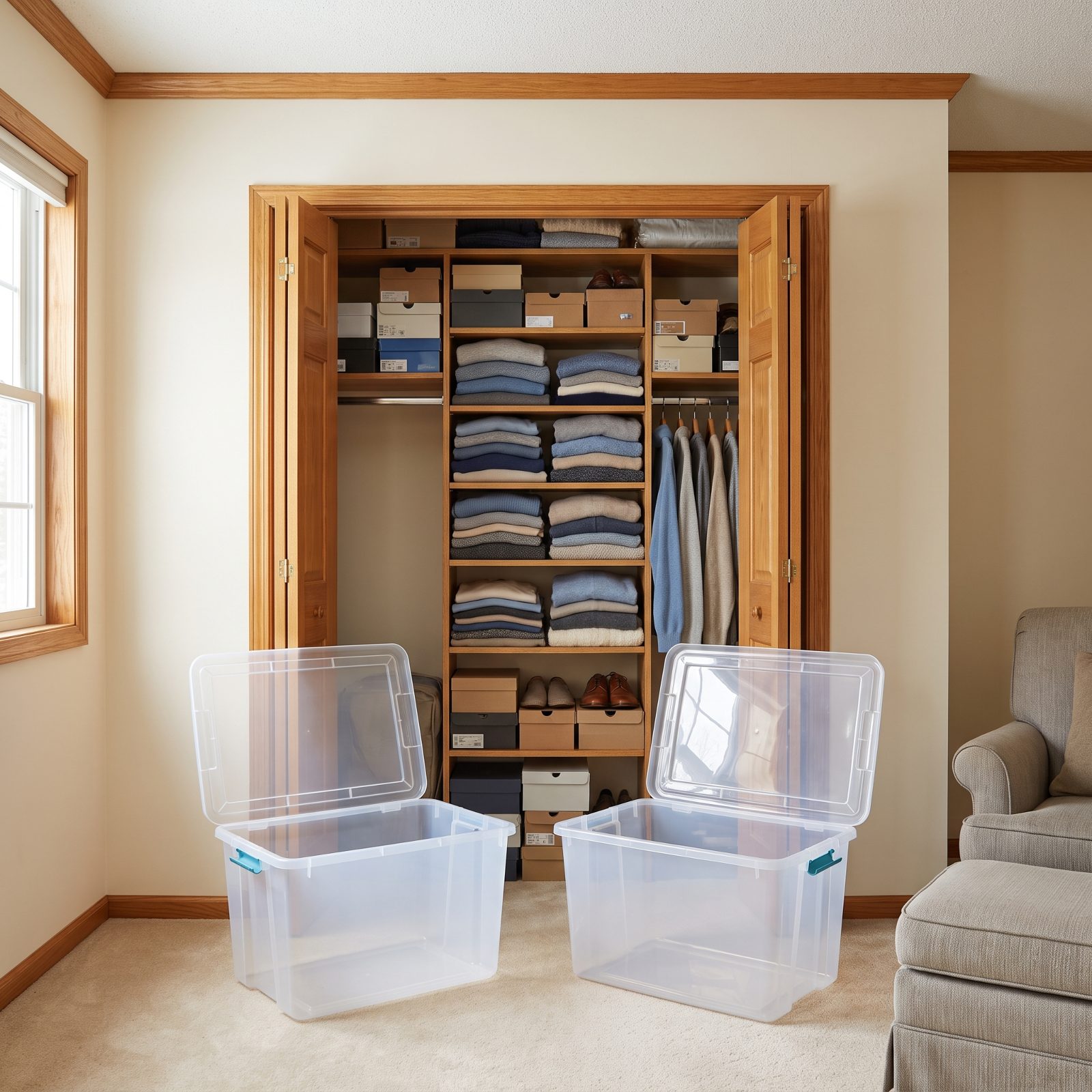 You Buy Clear Totes Instead of Emptying the Closet