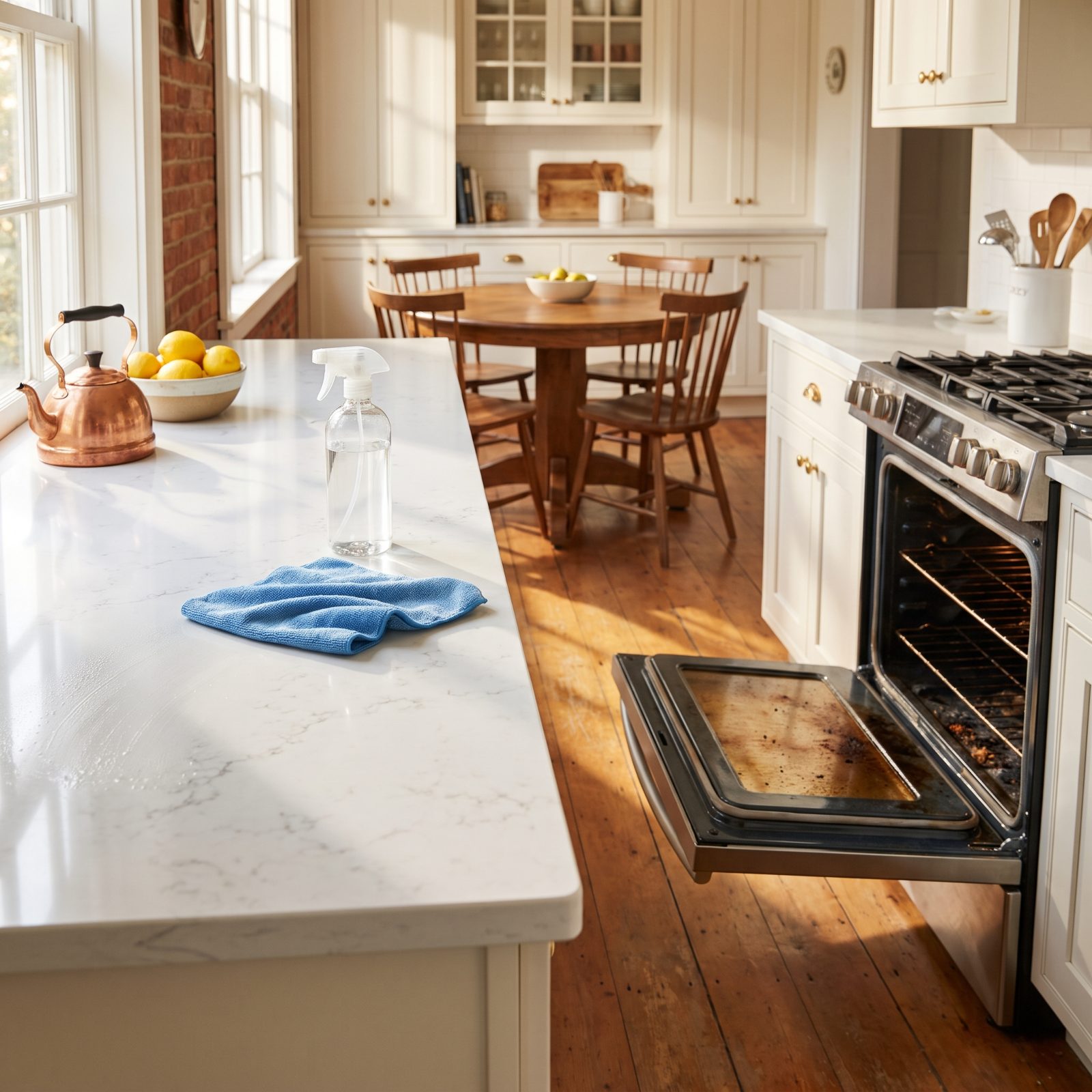 You Polish the Countertop to Avoid the Greasy Oven