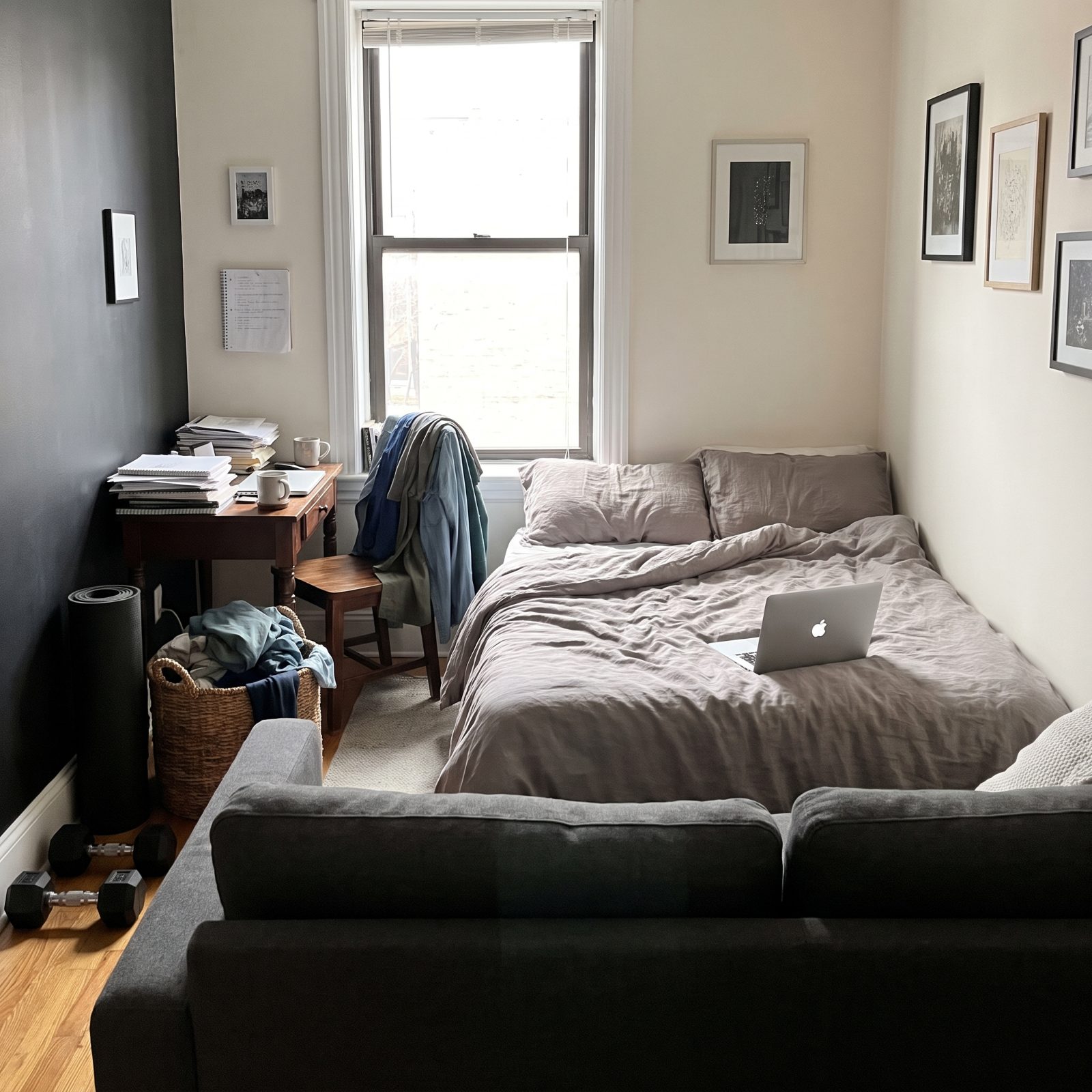 Your Bedroom Doubles as an Office, Gym and Laundry Dump